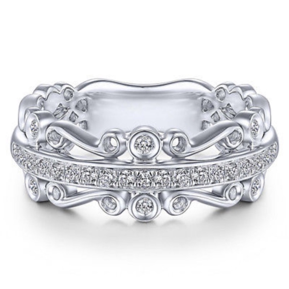 925 Silver Round Cut White Sapphire Ring Size 6